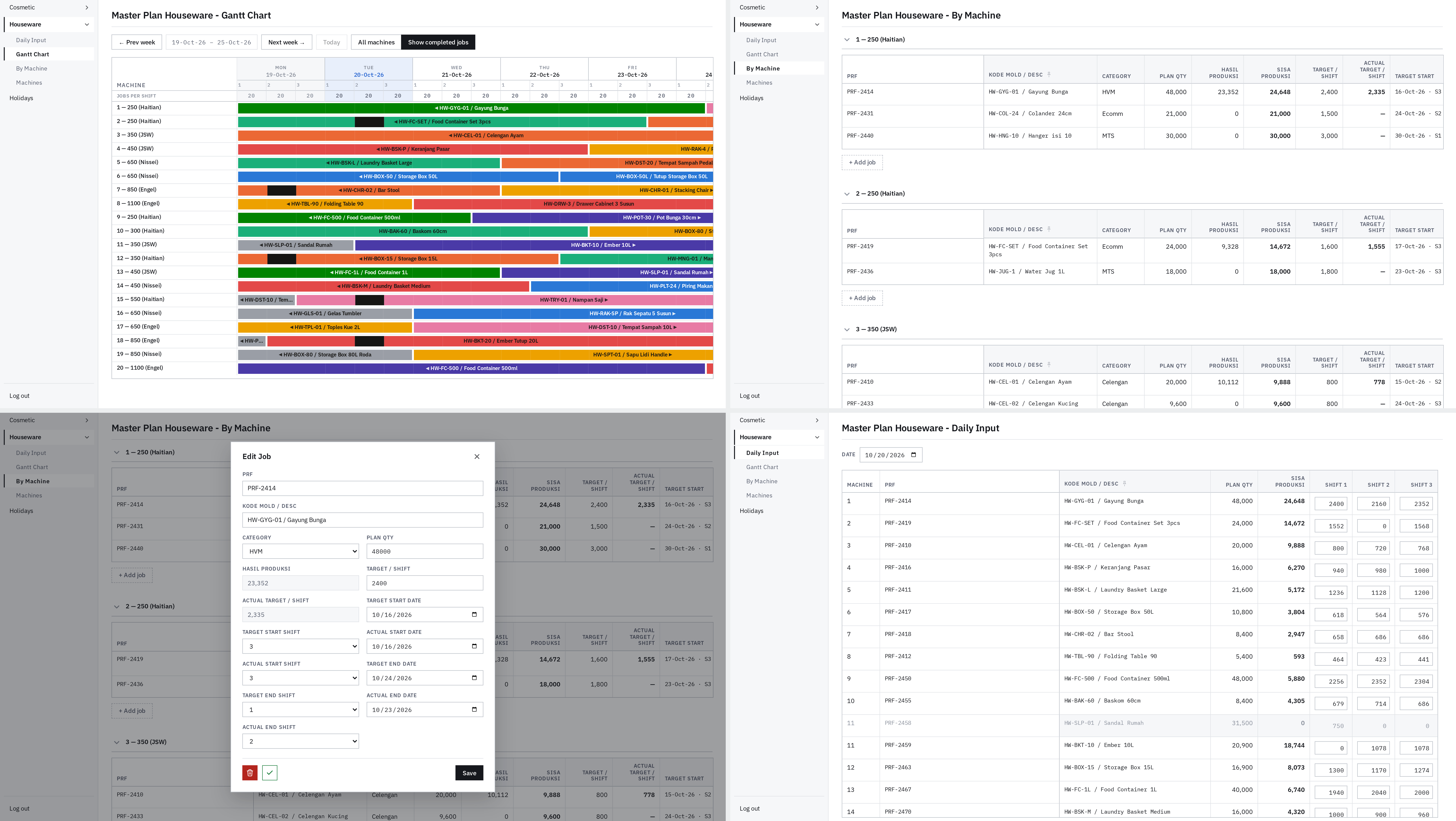 Screenshot of the scheduler program